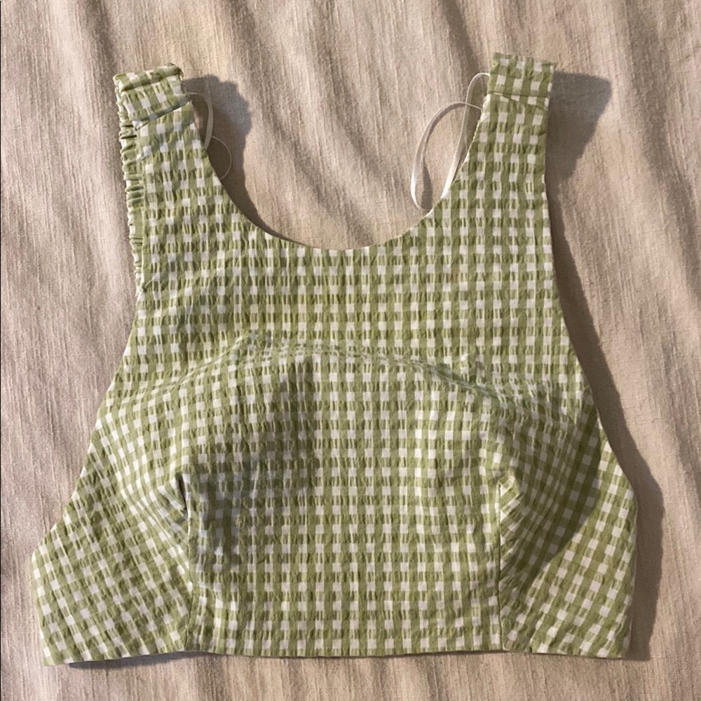 Green Checkered Women's Top